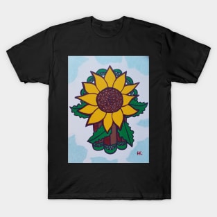 Sunflower Hamsa by Harriette Knight T-Shirt